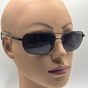 NOS Vintage Y2K Designer Mens Sunglasses | Cole Haan | Narrow Double Bar Metal